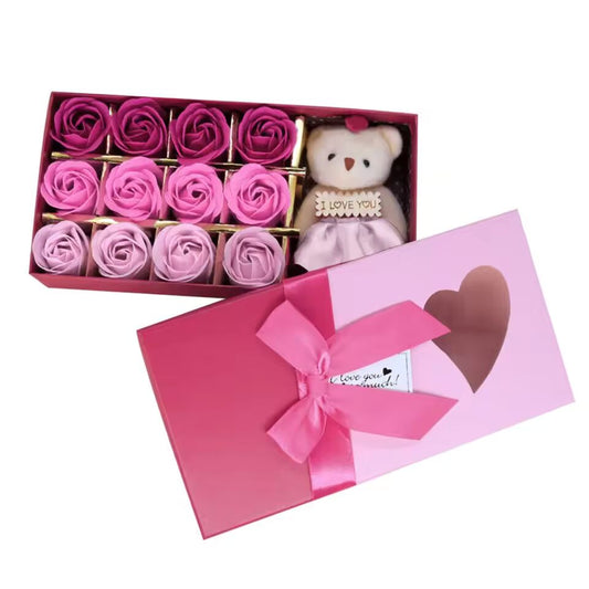 12Pcs/box Rose Bath Body Flower Floral Soap Scented Rose Flower Essential Oil Soap Gift for Birthday Valentine's Day Mother Day